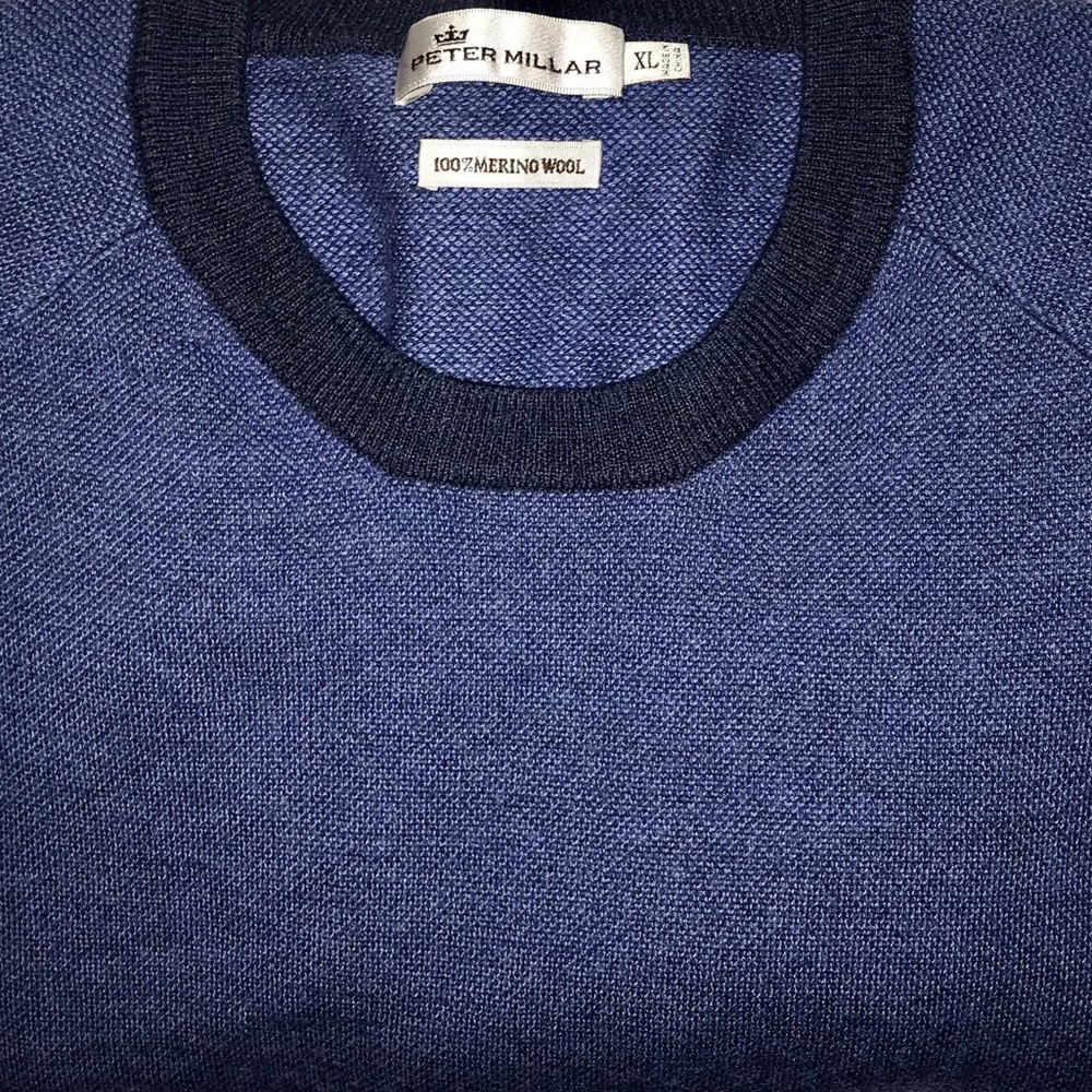 Peter Millar 100% Italian Merino Wool Elbow Patch Crewneck Sweater (XL)